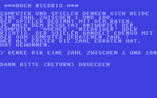 C64 GameBase Hoch_niedrig Pflaum_Verlag_München 1985