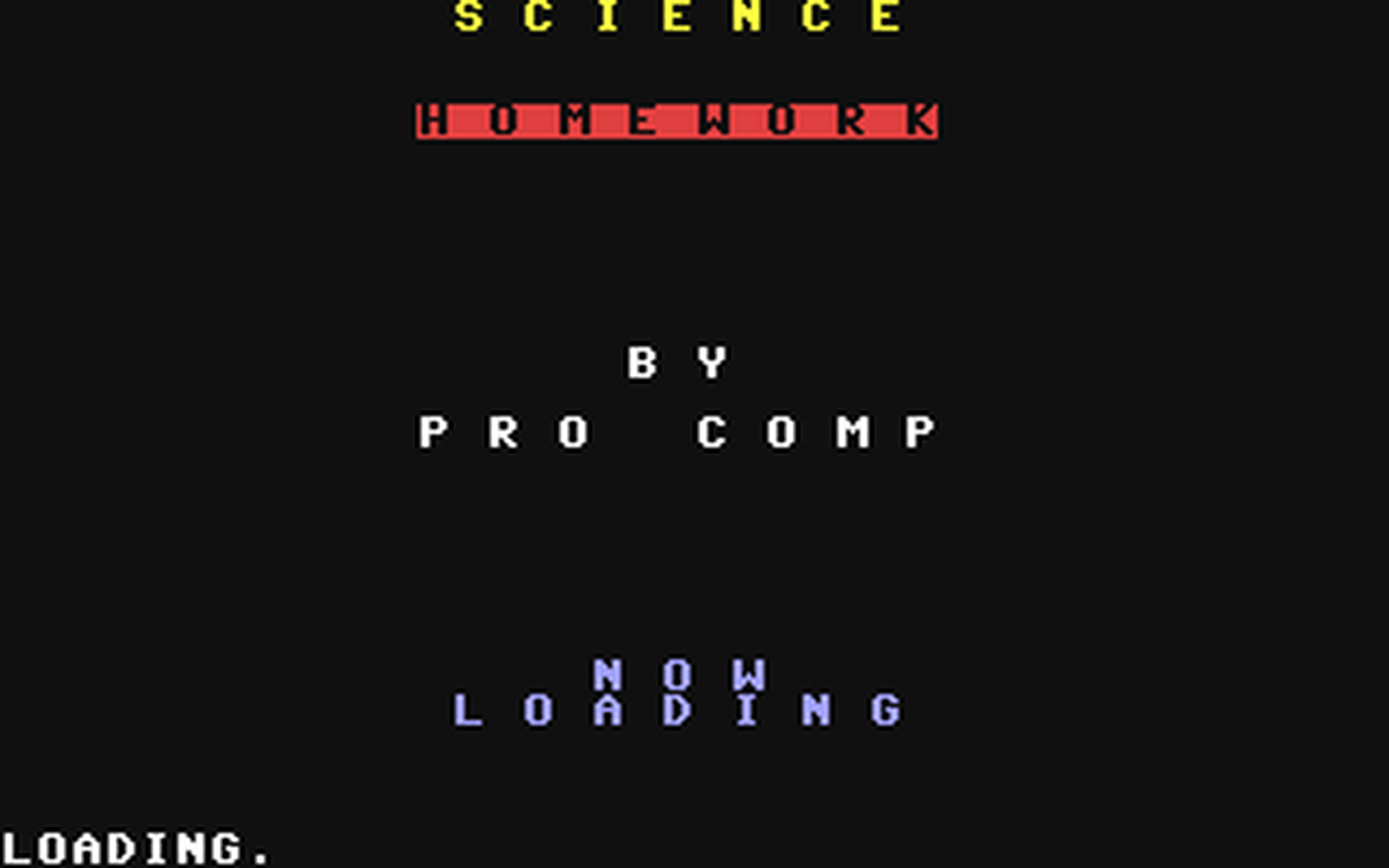 C64 GameBase Homework_Science Pro_Comp