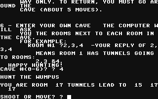C64 GameBase Hunt_the_Wumpus_II Creative_Computing 1976