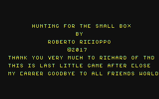 C64 GameBase Hunting_for_the_Small_Box (Public_Domain) 2017