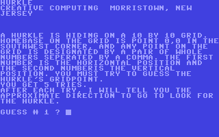 C64 GameBase Hurkle Creative_Computing 1978