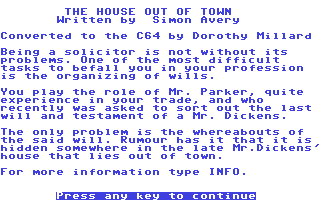 C64 GameBase House_Out_of_Town,_The The_Adventure_Workshop 1992