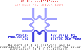 C64 GameBase In_the_Beginning Mosaic_Publishing 1984