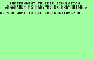 C64 GameBase Independent_Trucker_Simulation Creative_Computing 1984