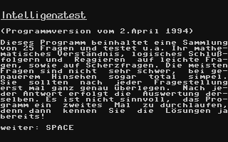 C64 GameBase Intelligenztest (Public_Domain) 1994