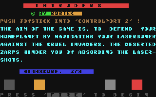 C64 GameBase Intruders Robtek_Ltd. 1986