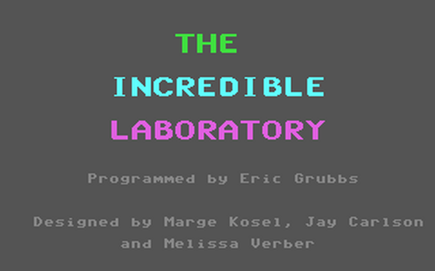 C64 GameBase Incredible_Laboratory,_The Sunburst_Communications 1985