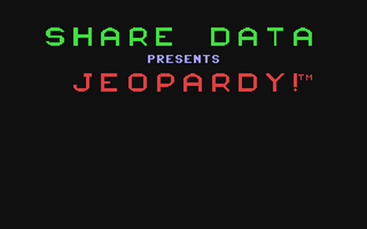 C64 GameBase Jeopardy! ShareData,_Inc. 1987