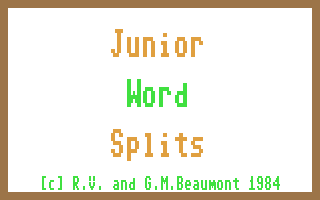 C64 GameBase Junior_Wordsplits_-_A_Game_of_Words Sulis_Software_Ltd. 1984