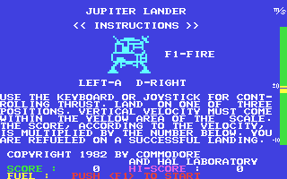 C64 GameBase Jupiter_Lander Commodore 1982