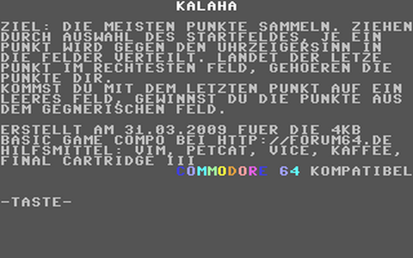 C64 GameBase Kalaha (Public_Domain) 2009