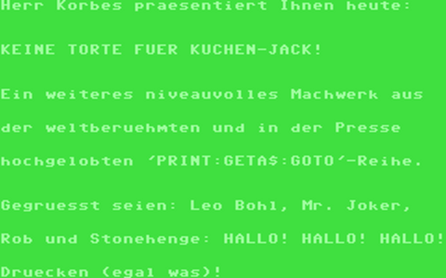 C64 GameBase Kein_Torte_für_Kuchen-Jack B-Soft_PD 1995