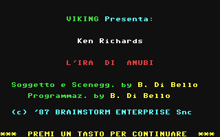 C64 GameBase Ken_Richards_-_L'Ira_di_Anubi Edizioni_Hobby/Viking 1987