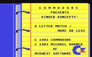 C64 GameBase Kinder_Koncepts_3_-_A_Letter_Match/More_or_Less Commodore 1983