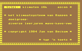 C64 GameBase Klimaten_16K Ascon 1984