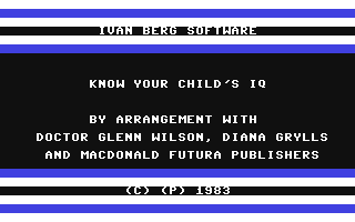 C64 GameBase Know_Your_Child's_IQ Ivan_Berg_Software_Ltd. 1983