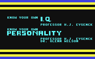 C64 GameBase Know_Your_Own_IQ_&_Personality Bantam_Electronic_Publishing 1985