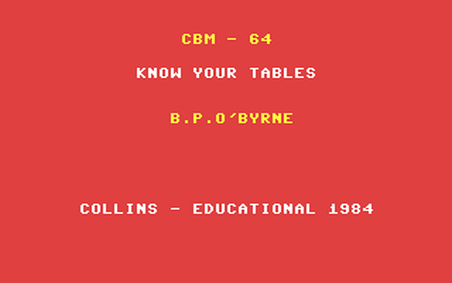 C64 GameBase Know_Your_Tables Collins_Software 1983