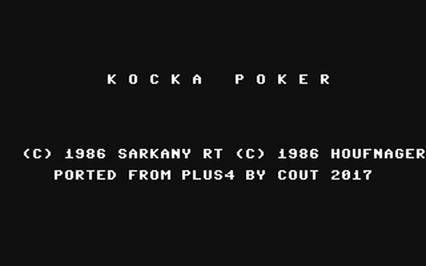 C64 GameBase Kocka_Poker (Not_Published) 2017