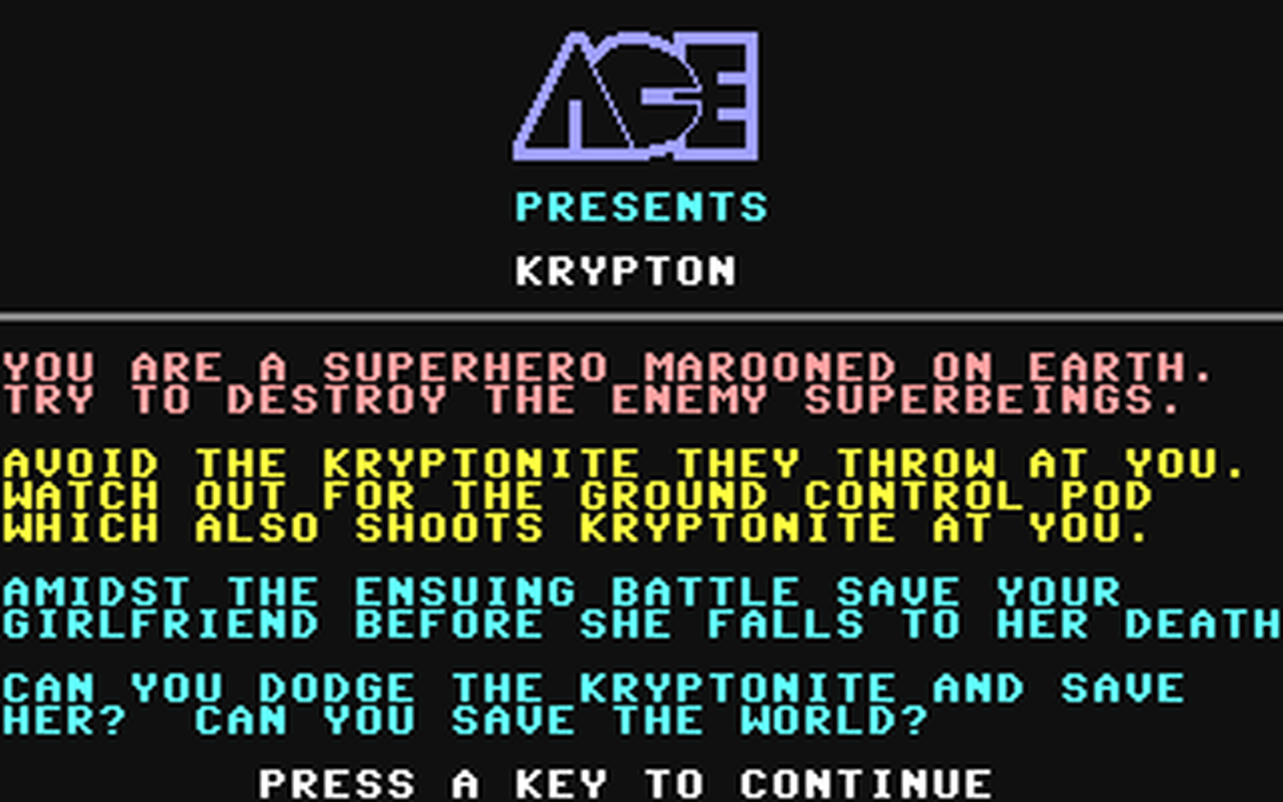 C64 GameBase Krypton ACE_(Advanced_Computer_Entertainment) 1984