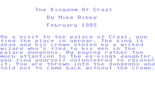 C64 GameBase Kingdom_of_Craal,_The (Not_Published) 2012