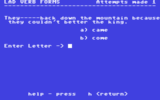 C64 GameBase LAD_Verb_Forms Commodore_Educational_Software