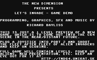 C64 GameBase Let's_Invade! [The_New_Dimension_(TND)] 2016
