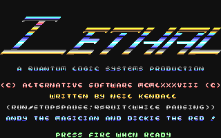 C64 GameBase Lethal Alternative_Software 1988