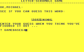 C64 GameBase Letter-Scramble_Game Tab_Books,_Inc. 1985