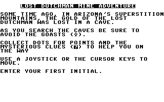 C64 GameBase Lost_Dutchman_Mine_Adventure HPBooks 1984