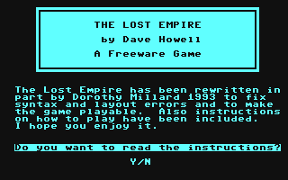 C64 GameBase Lost_Empire,_The (Public_Domain) 1993