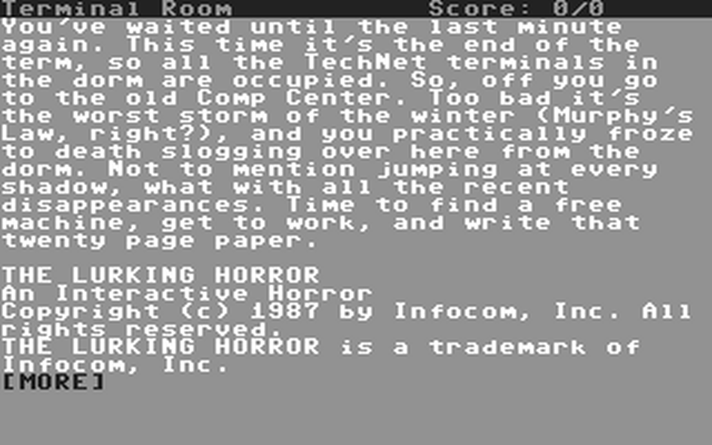 C64 GameBase Lurking_Horror,_The Infocom 1987