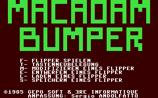 C64 GameBase Macadam_Bumper PSS_(Personal_Software_Services) 1985
