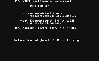 C64 GameBase Mafioso! (Public_Domain) 1987