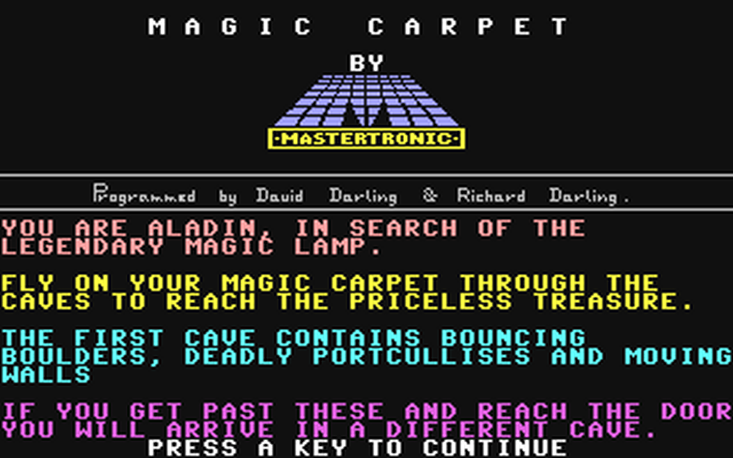 C64 GameBase Magic_Carpet ACE_(Advanced_Computer_Entertainment) 1984