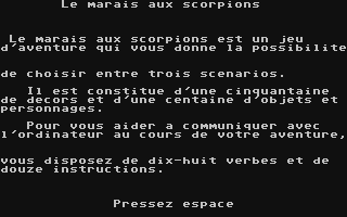 C64 GameBase Marais_aux_Scorpions,_Le Tilt-micro-jeux/Editions_Mondiales_S.A. 1990
