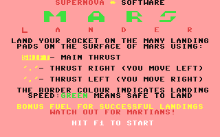 C64 GameBase Mars_Lander Supernova*Software 1986