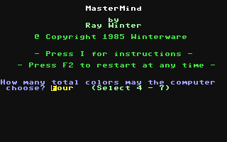 C64 GameBase MasterMind (Public_Domain) 1985