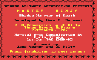 C64 GameBase Master_Ninja_-_Shadow_Warrior_of_Death Electronic_Arts 1988