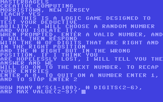 C64 GameBase Masterbagels Creative_Computing 1979