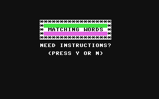 C64 GameBase Matching_Words Micro-Ed,_Inc. 1982