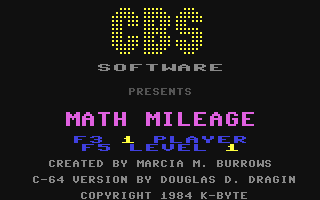 C64 GameBase Math_Mileage CBS_Software 1984