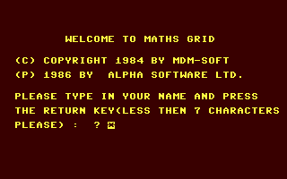 C64 GameBase Maths_Grid Alpha_Software_Ltd. 1986