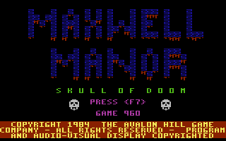 C64 GameBase Maxwell_Manor_-_Skull_of_Doom Avalon_Hill_Microcomputer_Games,_Inc. 1985