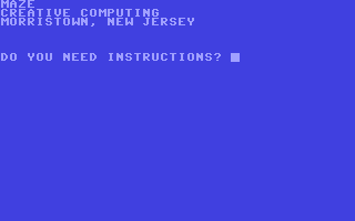 C64 GameBase Maze Creative_Computing 1979