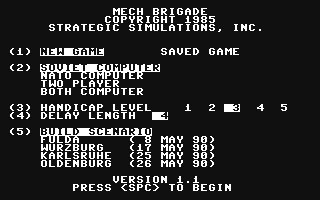 C64 GameBase Mech_Brigade SSI_(Strategic_Simulations,_Inc.) 1985