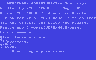 C64 GameBase Mercenary_Adventure (Public_Domain) 1989