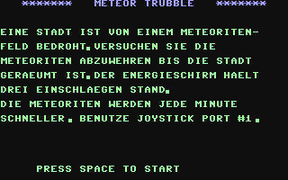 C64 GameBase Meteor_Trubble (Public_Domain) 1989