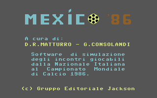 C64 GameBase Mexico_'86 Gruppo_Editoriale_Jackson 1986