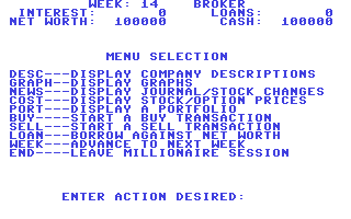 C64 GameBase Millionaire_-_The_Stock_Market_Simulation Blue_Chip_Software 1984